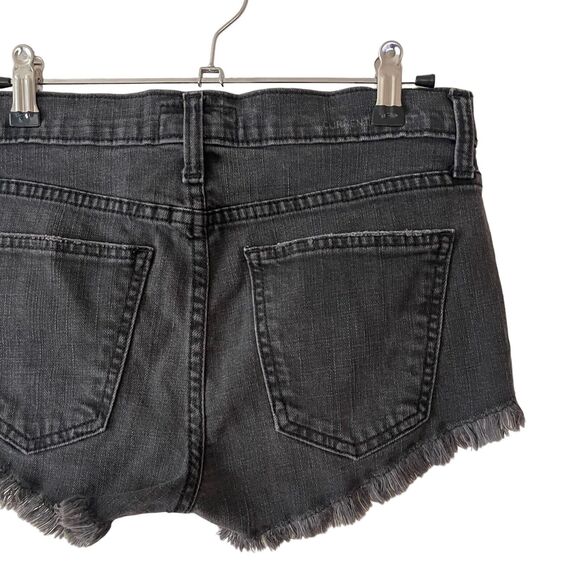 Current/Elliott 24 The Gam Short Dust Destroy Aged Soft Black Raw Hem - Picture 8 of 9